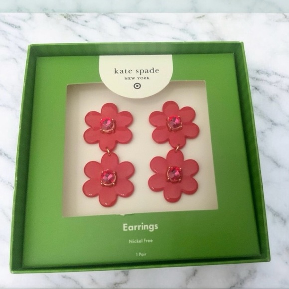 kate spade Jewelry - Kate Spade Red Flower Earrings